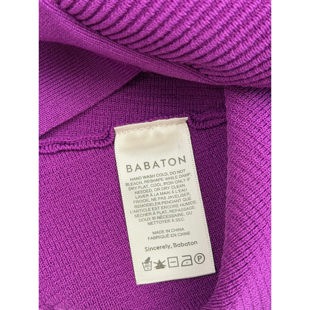 Babaton Sculpt Knit Halter Top Purple V-Neck Ribbed‎ Cropped Tank Small - Picture 5 of 8